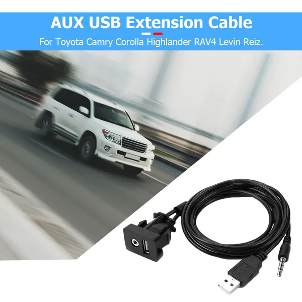 Удлинитель USB-AUX для Toyota, аудиоразъём 3,5 мм и USB-порт
