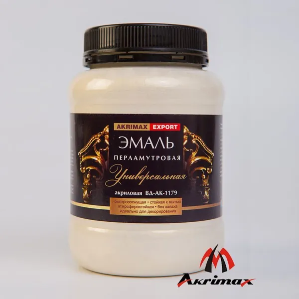 Краска, Эмаль перламутровая декоративная без запаха 0,5 кг AKRIMAX, эмаль для наружных и внутренних работ, универсальная, водостойкая краска по металлу Акриловая быстросохнущая, жемчуг