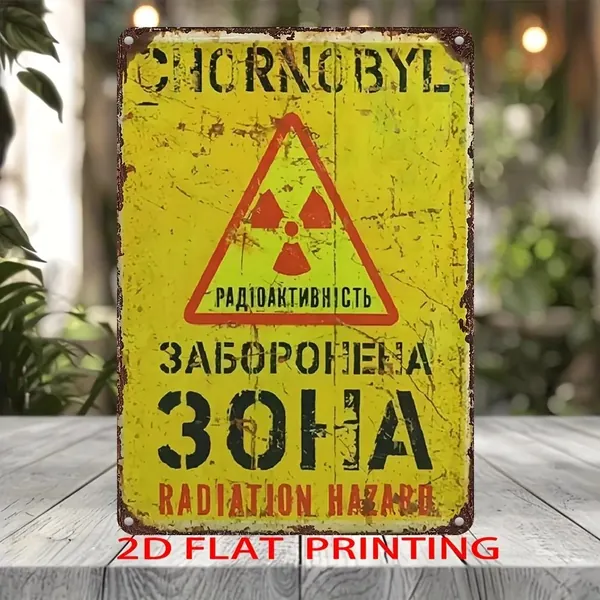 Винтажная металлическая табличка с предупреждением об опасности радиации - ретро-декор для стен с текстом на английском и русском языках, металлическая табличка с УФ-печатью для дома и сада.