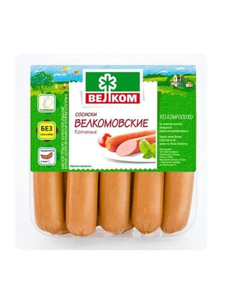 Велком Сосиски Велкомовские копченые, 450г