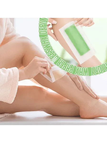 Восковая полоска для депиляции зеленая, для но - Light Green