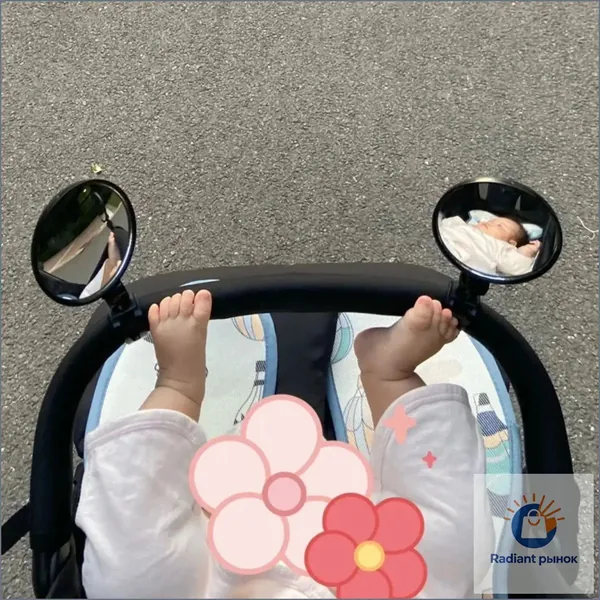 Универсальное зеркало заднего вида для коляски, электросамоката и велосипеда, выпуклое, широкий угол обзора