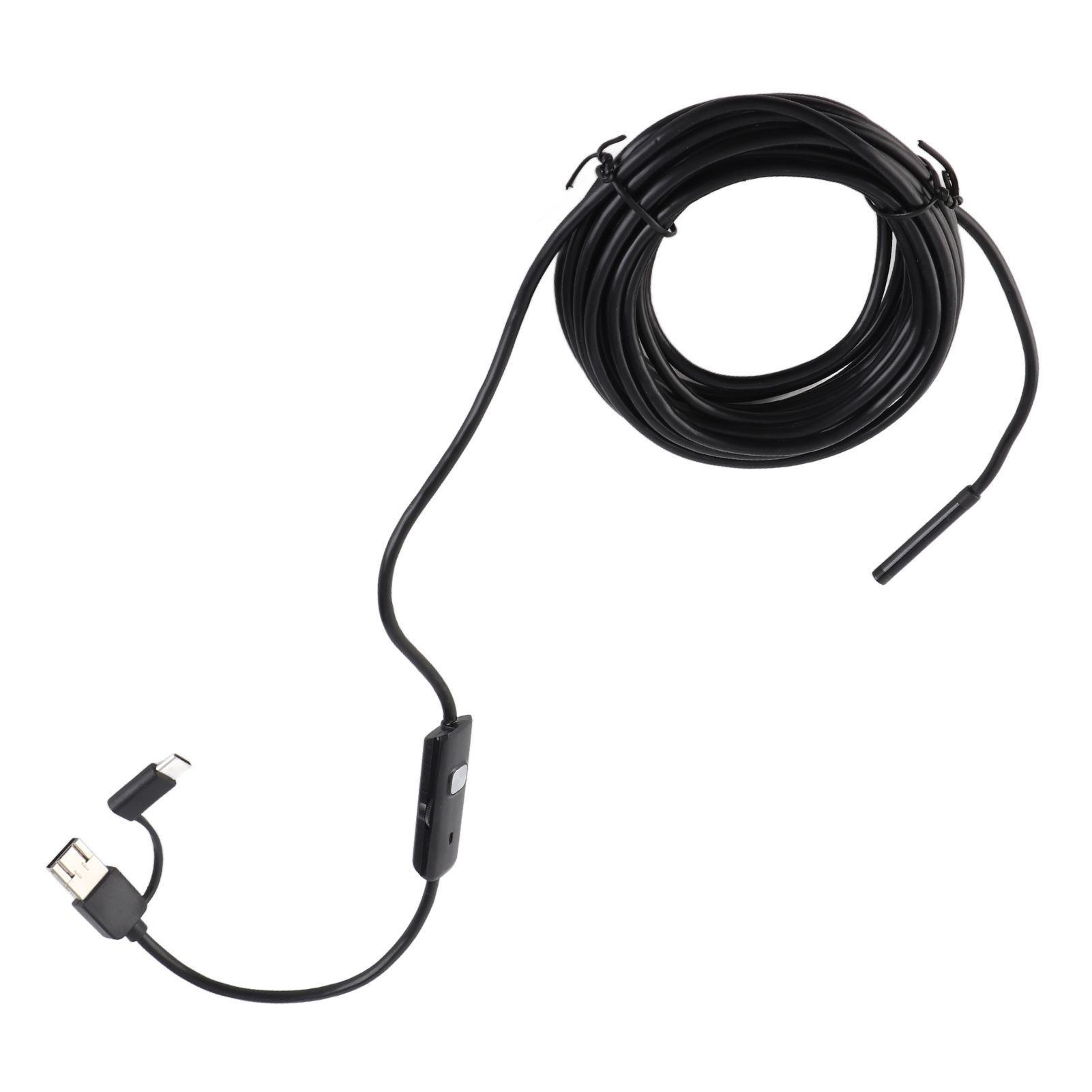 5-метровая эндоскопическая камера с USB Type-C для Android-ПК, проводной инспекционный эндоскоп 5,5 мм со светодиодной подсветкой для автомобилей
