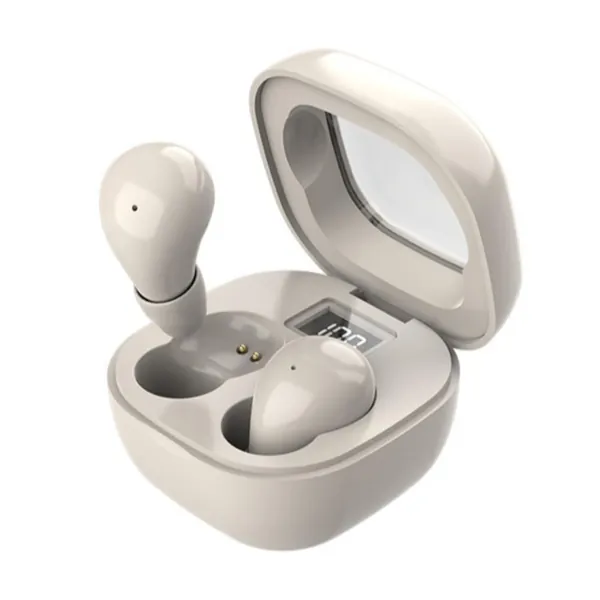Наушники беспроводные с микрофоном, USB, бежевый
