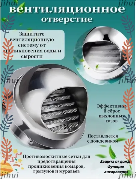вентиляционный колпак с сеткой и фланцем