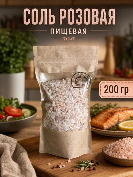 Соль розовая пищевая, 200 г