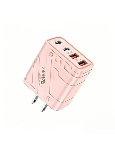 Четырехпортовое быстрое зарядное устройство Mecha Style мощностью 240 Вт, USB C PD, Блок быстрой зарядки, универсальный для зарядки мобильных телефонов, планшетов и ноутбуков в путешествиях