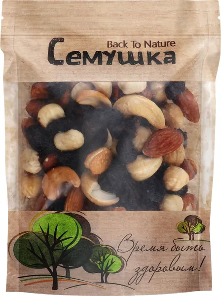 Смесь СЕМУШКА жареных орехов и изюма, 150г x 3 упаковки