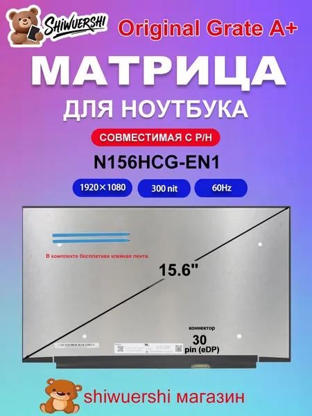 15.6" Монитор (N156HCG-EN1), IPS, 1920x1080 Full HD, 60 Гц, голубой