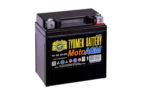 Аккумулятор для мотоцикла TYUMEN BATTERY 6MTC - 5 12V 5Ah 65А AGM обратная полярность (-+) 114х70х106 мототехника, скутер, квадроцикл
