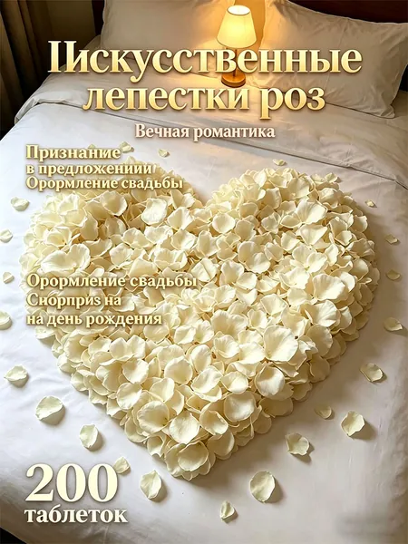 200 искусственных лепестков, 200 штук, подходят для свадеб и дней рождения, чтобы создать романтическую атмосферу