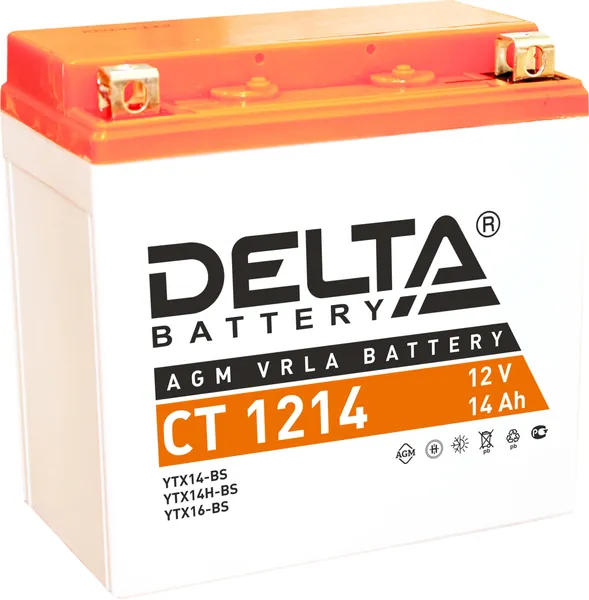 Аккумулятор Delta CT 1214 (12В 14Ач 200А 151х87х145мм) прям.пол.