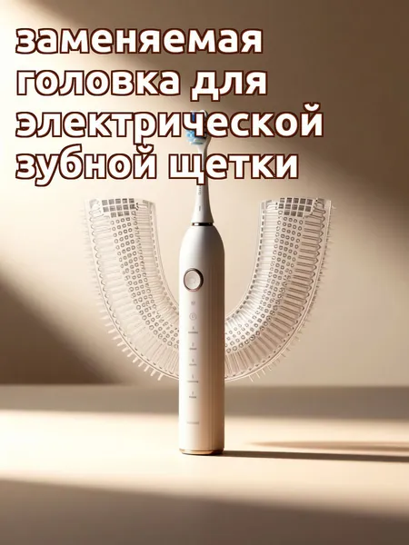 Детские электрические сменные зубные насадки u-образной формы из пищевого силикона, набор из 3 шт, белые
