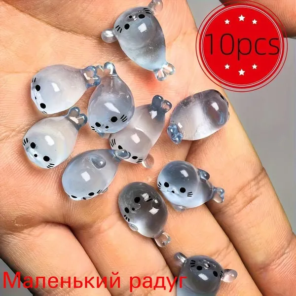 Светящиеся в темноте мини-фигурки тюленей: милые светящиеся смоляные морские животные, 4 стиля щенков тюленей, миниатюрные океанские создания для фейских садов, декора аквариумов