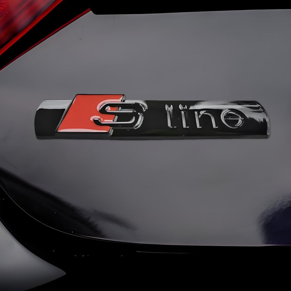 2 шт., эмблема, глянцевый черный багажник, крыло, 3D значок для Audi S-Line Q5 Q7 A3 A4