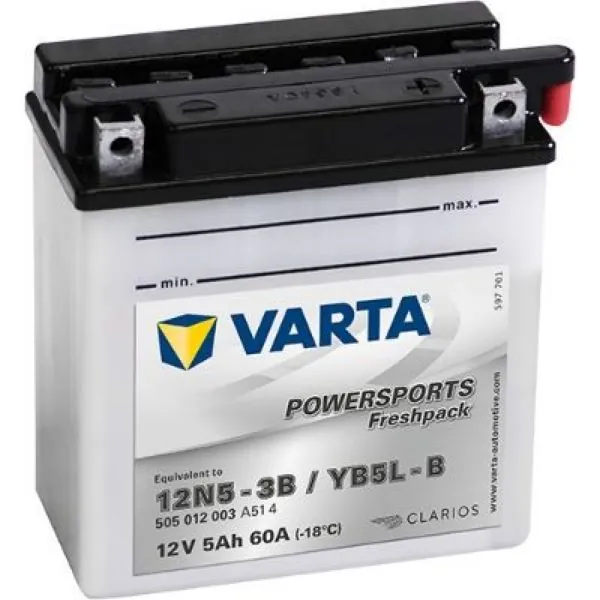 Varta Аккумулятор для мототехники, 5 А•ч, Обратная (-/+) полярность