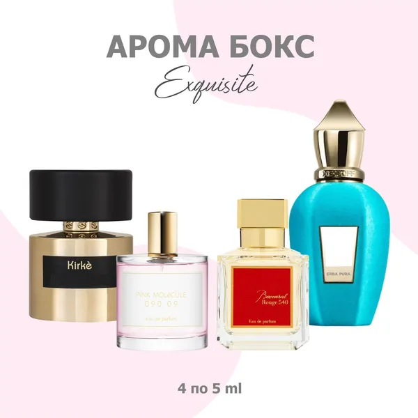 Парфюмерный набор Exquisite/ Изысканный: Kirke, Pink Molecule 090, Erba Pura, Baccarat Rouge 540 распив (общий объем 20 мл)