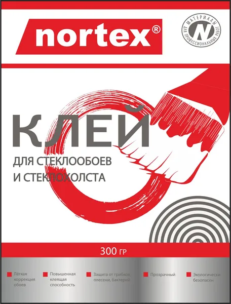 Клей для стеклообоев и стеклохолста обойный Nortex 300г 30м2