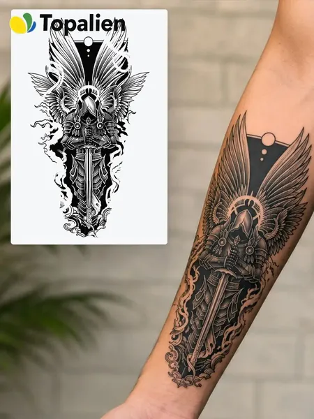 Tattoo'шки Временная тату "Меч и крылья" 12*21см