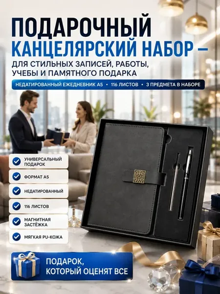 Ежедневник набор с ручками для мужчины и женщины