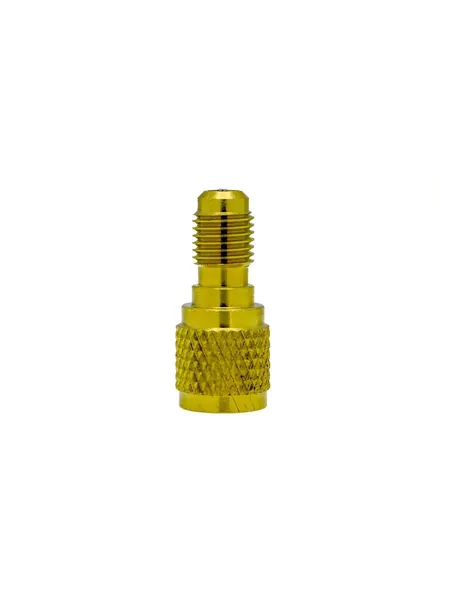 Переходник AD87 R22-R410, мама на фреон R410:1/2"-20UNF(5/16"SAE); папа на фреон R22 (1/4"SAE)