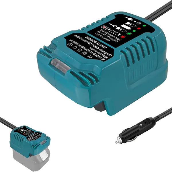 Мини-автомобильное зарядное устройство для аккумулятора Makita 18V, Портативное зарядное устройство для использования в автомобиле, штекер прикуривателя