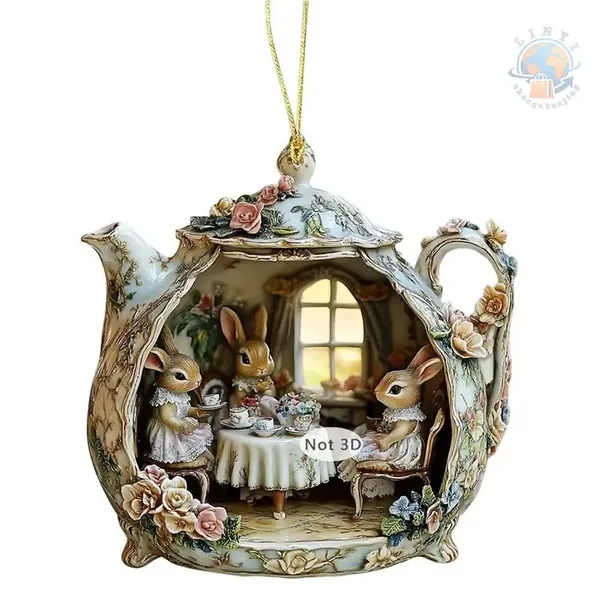 Домик из кофейной чашки, украшения пасхальных яиц, подвесные пасхальные