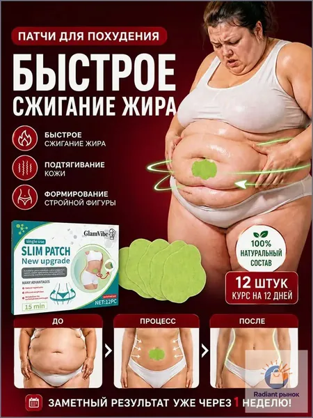 Косметические трансдермальные пластыри для поддержания метаболизма и коррекции локальных жировых отложений на теле