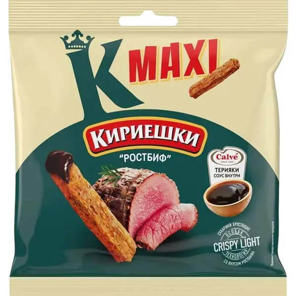 Кириешки Maxi Сухарики ростбиф с соусом терияки, 75 г