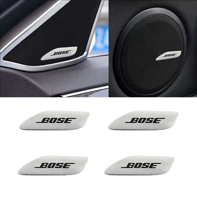 Эмблема на динамики BOSE, Шильдик в салон авто БОСЕ, Универсальная 3D наклейка BOSE, логотип значок на аудиотехнику,к-т 2шт