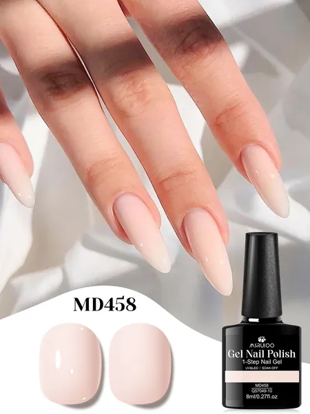 Одношаговый гель-лак 8ml: Три в одном: база, цвет и топ-покрытие. Длительный эффект, прочные ногти без сколов, блестящий маникюр салонного качества, лак для ногтей,для арт-маникюра UV/LED