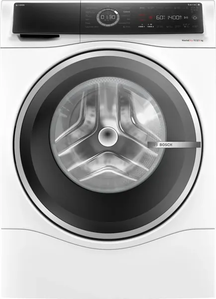 Bosch Стирально-сушильная машина с I-DOS WNC254A0ME, Serie 8, 10,5 кг стирка 6 кг сушка, 1400 об/мин,инвертор,быстрый режим SpeedPerfect, барабан VarioDrum, лёгкая глажка Iron Assist, AquaStop, белая