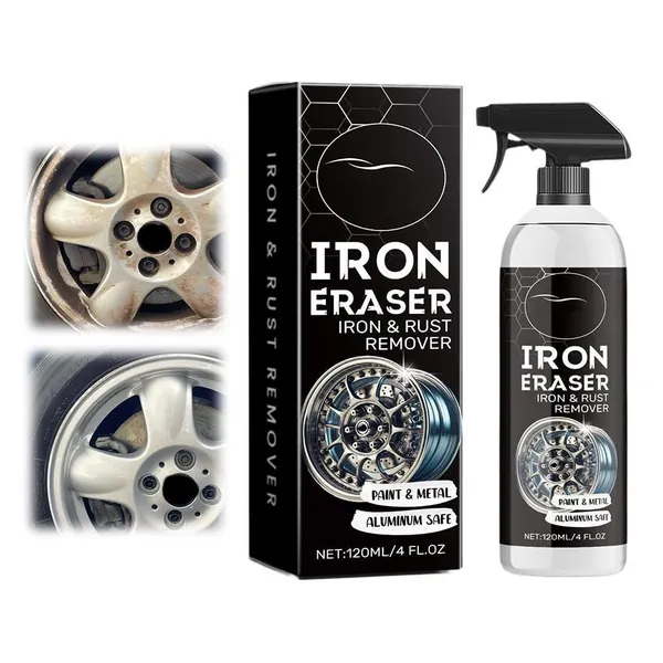 Спрей для удаления ржавчины Iron Eraser, спрей для удаления железной пыли с колес и лакокрасочного покрытия автомобиля, быстродействующее средство для удаления ржавчины и тормозной пыли (1)