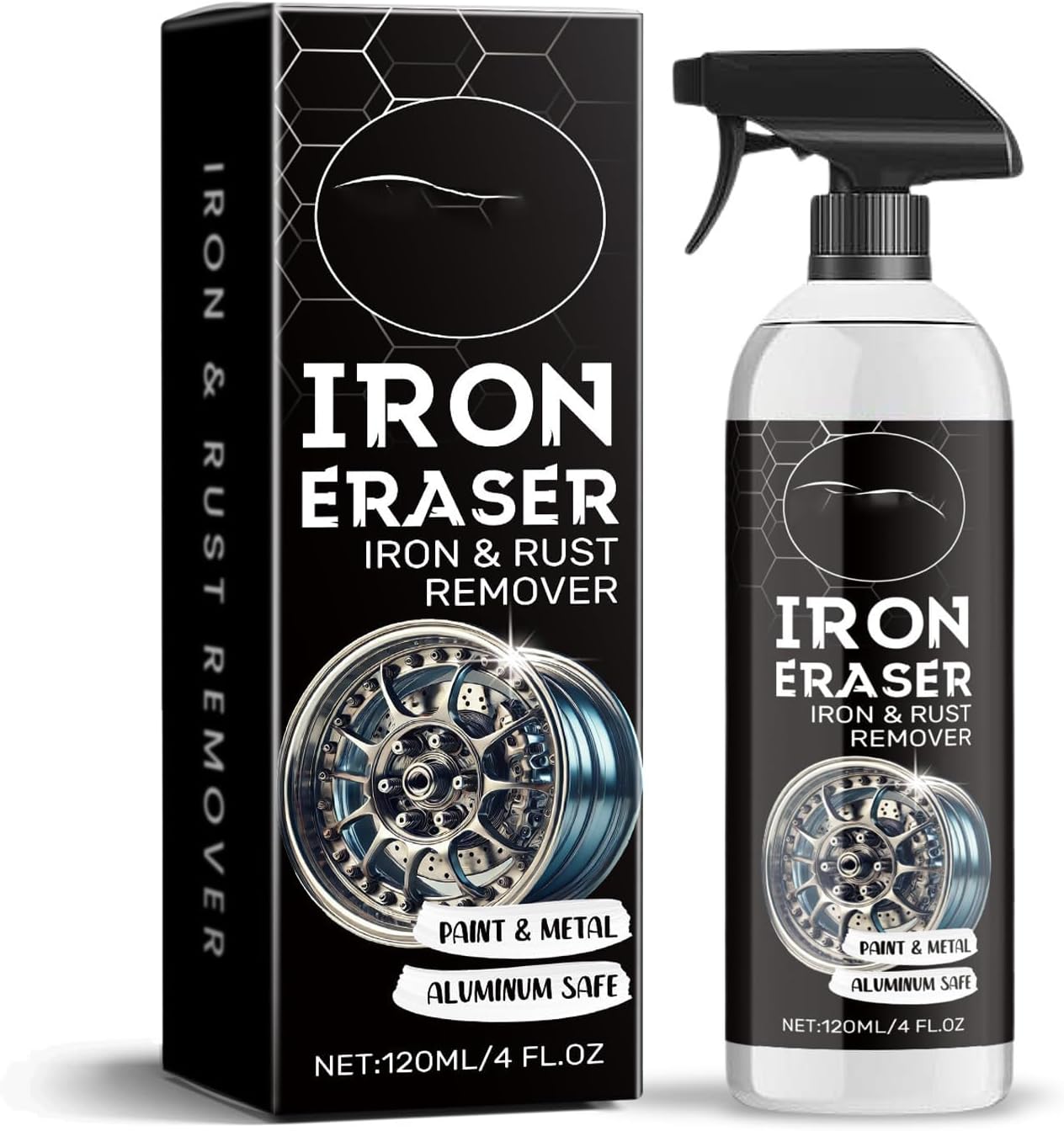 Спрей для удаления ржавчины Iron Eraser, спрей для удаления железной пыли с колес и лакокрасочного покрытия автомобиля, быстродействующее средство для удаления ржавчины и тормозной пыли (1)