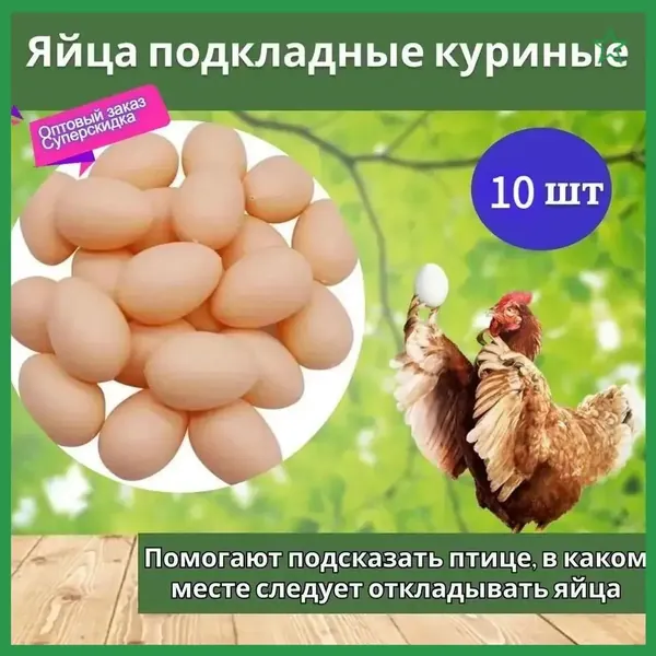 Яйцо подкладное куриное ( муляж) 10 шт