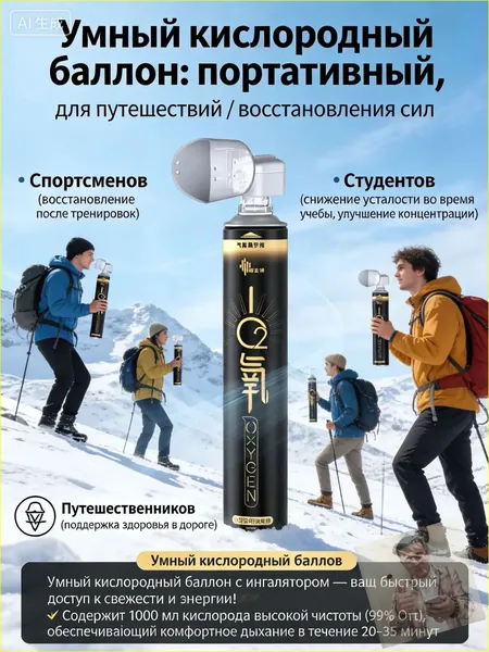 Компактный кислородный концентратор, применяемый до распыления газа, одна емкость, эффективность одной бутыли превосходит пятикратный объем стандартного аналога, качественный бестселлер