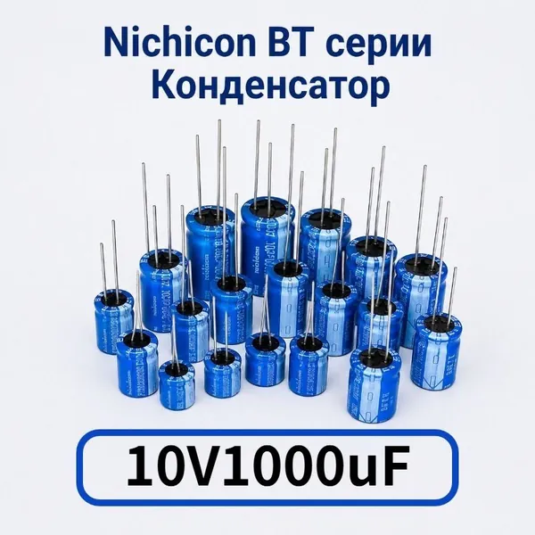 10шт Nichicon BT серии 10V1000uF 10x20 мм Высокоточных алюминиевых электролитических конденсаторов