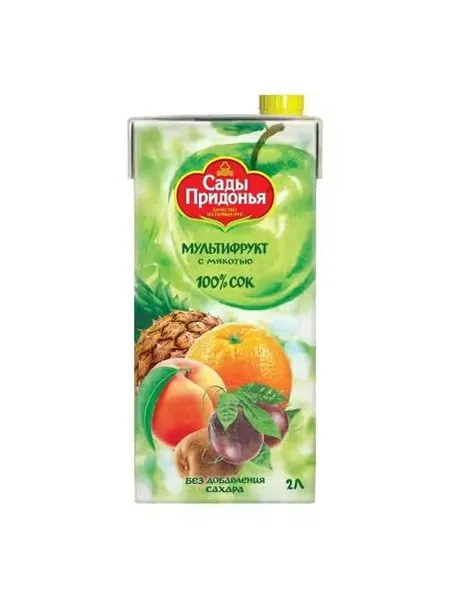 Сок Сады Придонья мультифрукт с мякотью восстановленный 2 л