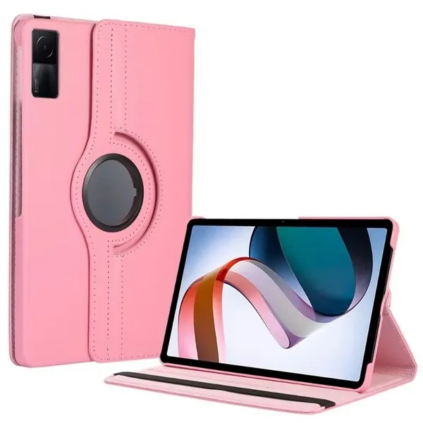 Умный стойка для Xiaomi Redmi Pad 10.61 дюймов 2022 Вращающийся кожаный вариант с автоматическим режимом сна и защитной панелью для планшетов. Совместимость: Redmi Pad 10,61 дюйма