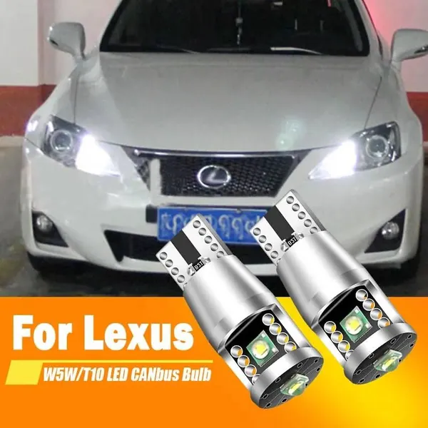 Лампа автомобильная T10, T10-01/W5W, 2 шт. арт. Для Lexus IS250, IS350, IS ,F ,LX470 ,LX570, LS430 ,LS460, LS600H ,RX400H ,RX350 LED W5W T10 лампочки габаритные индикатор ширины Светодиодная автомобильная
