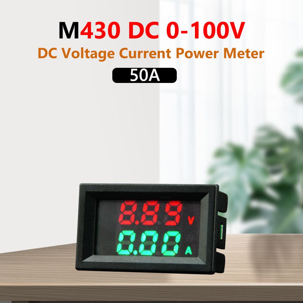 Цифровой вольтамперметр M430, двойной LED-дисплей, 0 100 В / 50 А, красно-зелёный экран