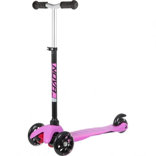 Novatrack Самокат DISCO-KIDS Basic, черный, розовый