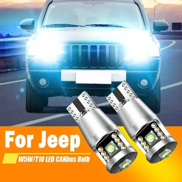 Лампа автомобильная T10, T10-01/W5W, 2 шт. арт. Для Jeep ,Cherokee ,XJ ,Compass ,Grand ,Cherokee ,Patriot LED W5W T10 лампочки габаритные индикатор ширины Светодиодная автомобильная