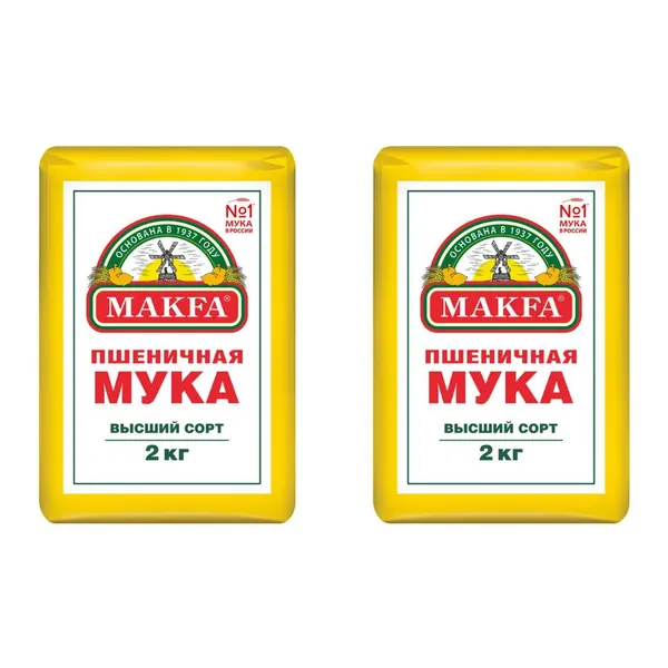 Макfа Мука высший сорт 2 кг, 2 уп