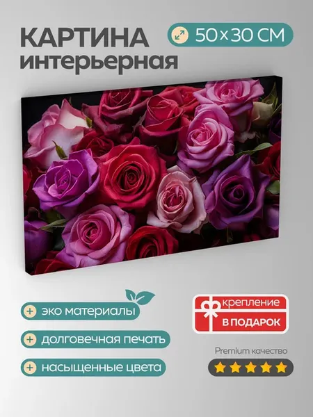 Картина на холсте интерьерная 50х30