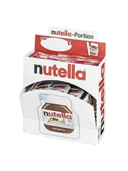 Nutella паста шоколадная порционная для кафе и дома (Германия), 40 шт по 15 г, индивидуальная упаковка, удобный формат без перерасхода, с фундуком и какао, кремовая текстура, шоколадно-ореховый вкус