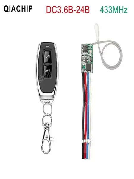 Миниатюрный чип QAR011 3,6V, 12V, 24V с передатчиком и LEDпультом применяется для дистанционного управления. Качественным беспроводным приемником 433MHz оснащается данный эксклюзивный комплек
