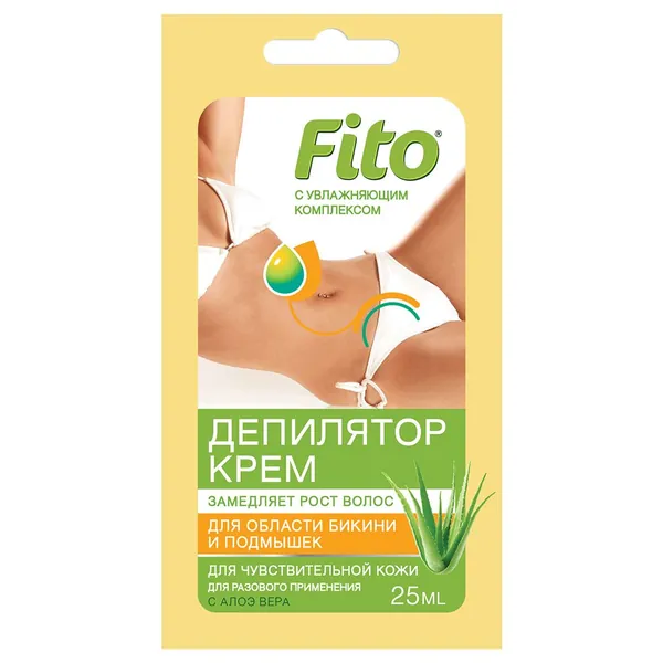 Fito косметик Крем для депиляции интимных зон для чувствительной кожи с алоэ 25мл