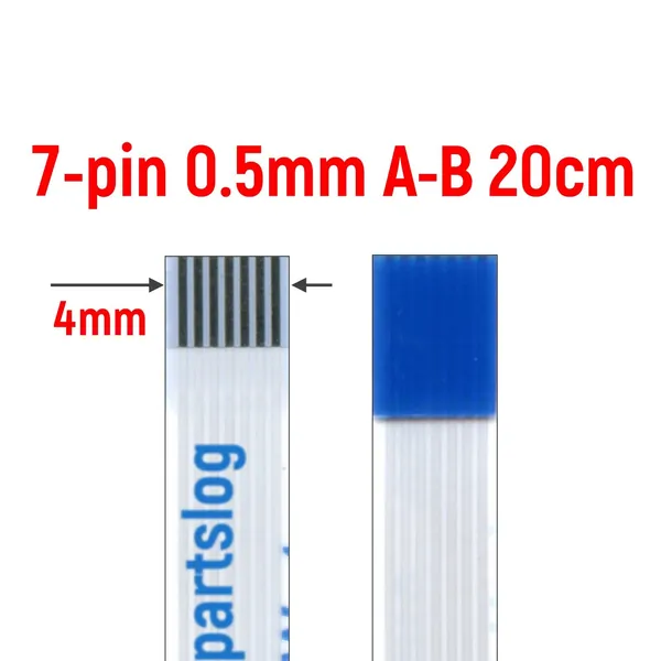 Шлейф FFC 7-pin Шаг 0.5mm Длина 20cm Обратный A-B AWM 20624 80C 60V VW-1
