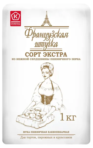 Мука пшеничная Французская штучка Экстра, 1 кг